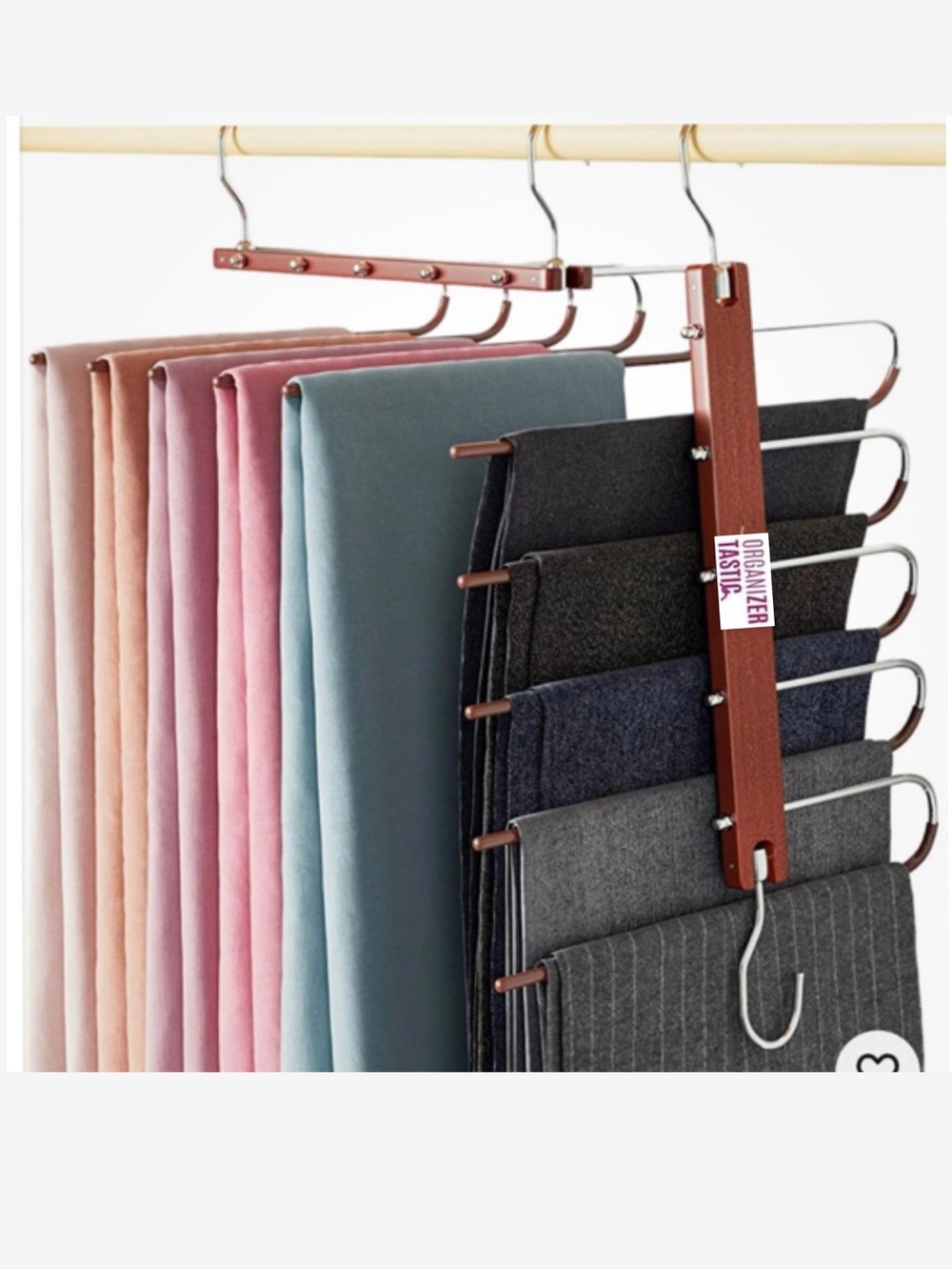 Organizer Tastic, Space Saving 5-Tier, Non Slip Pants Hanger